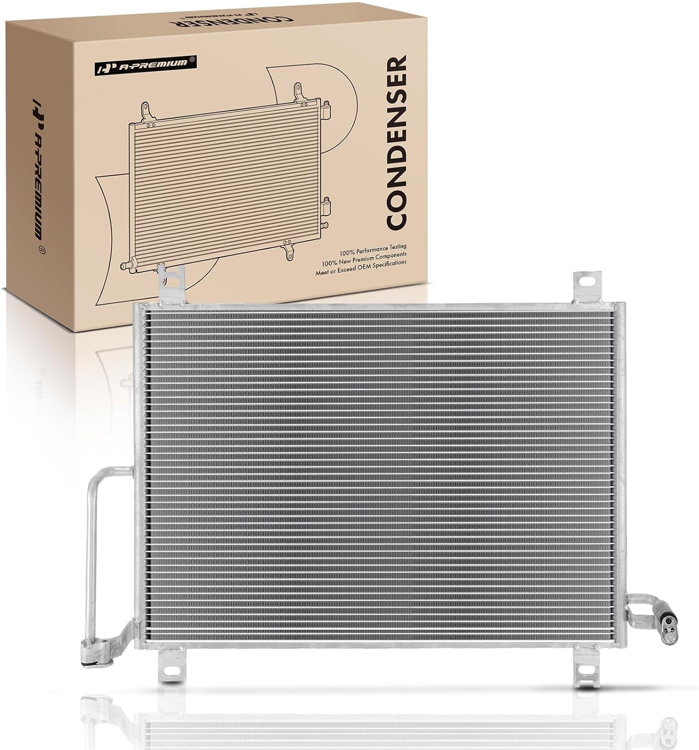 A-Premium Air Conditioning A/C Condenser Compatible with Buick Rainier, Chevrolet Trailblazer, GMC Envoy, Isuzu Ascender, Oldsmobile Bravada, Saab 9-7x, Replace# 3054, 8890192550