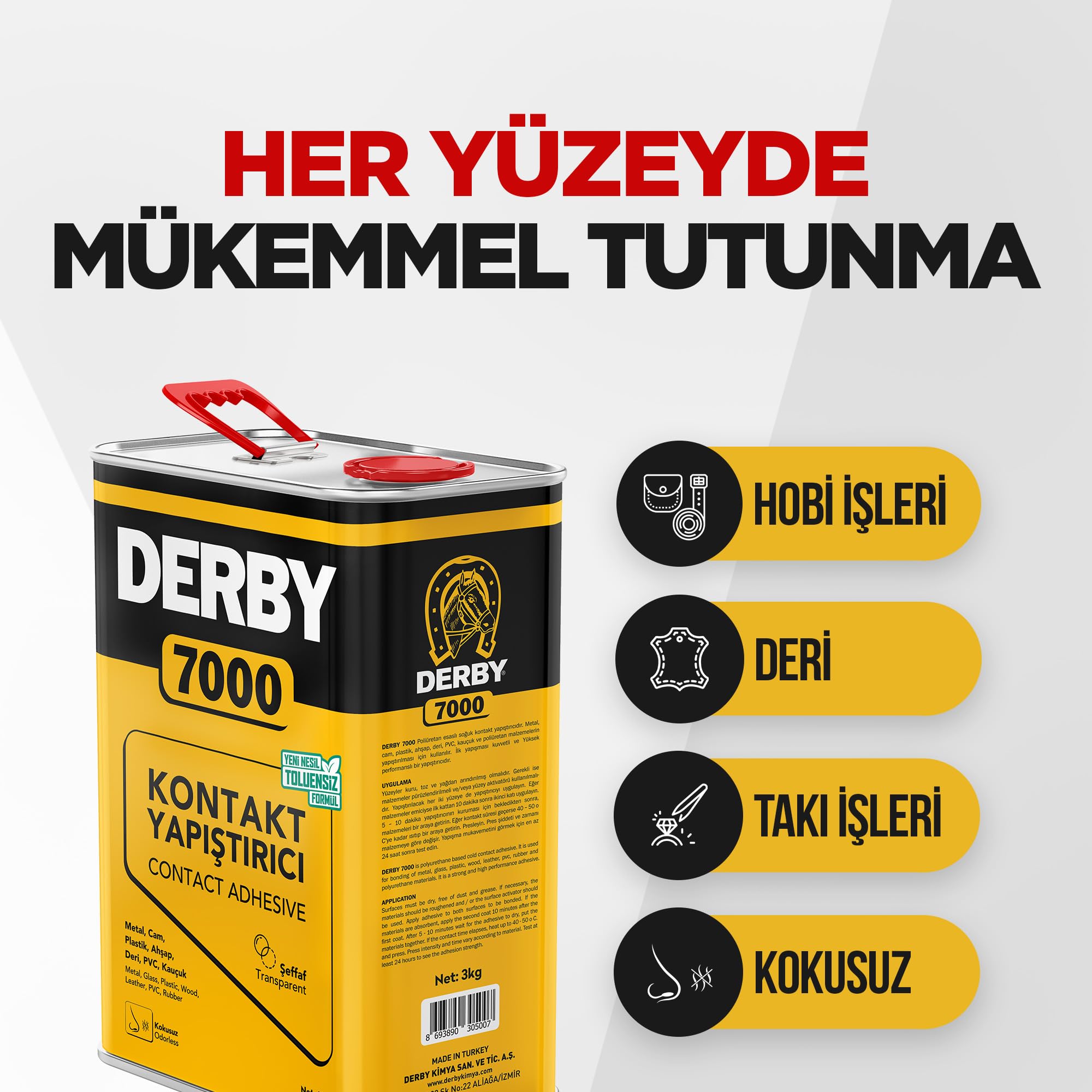 Derby 7000/5 Kontakt Şeffaf Yapıştırıcı Net:3kg