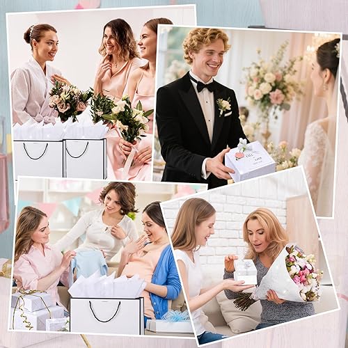 Miniatura 5 de 135 hojas de papel de seda con purpurina para bolsas de regalo de 20 x 14 pulgadas, papel de seda blanco para cumpleaños, baby shower, decoración de