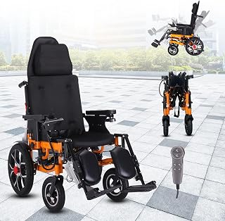 Reclining Foldable Electric Wheelchair,Lightweight Reclining Wheelchairs for Adults,30 Miles All Terrain Power Wheelchairs,Remote Control Motorized Wheelchair for Seniors,Portable Elder Mobility Aids