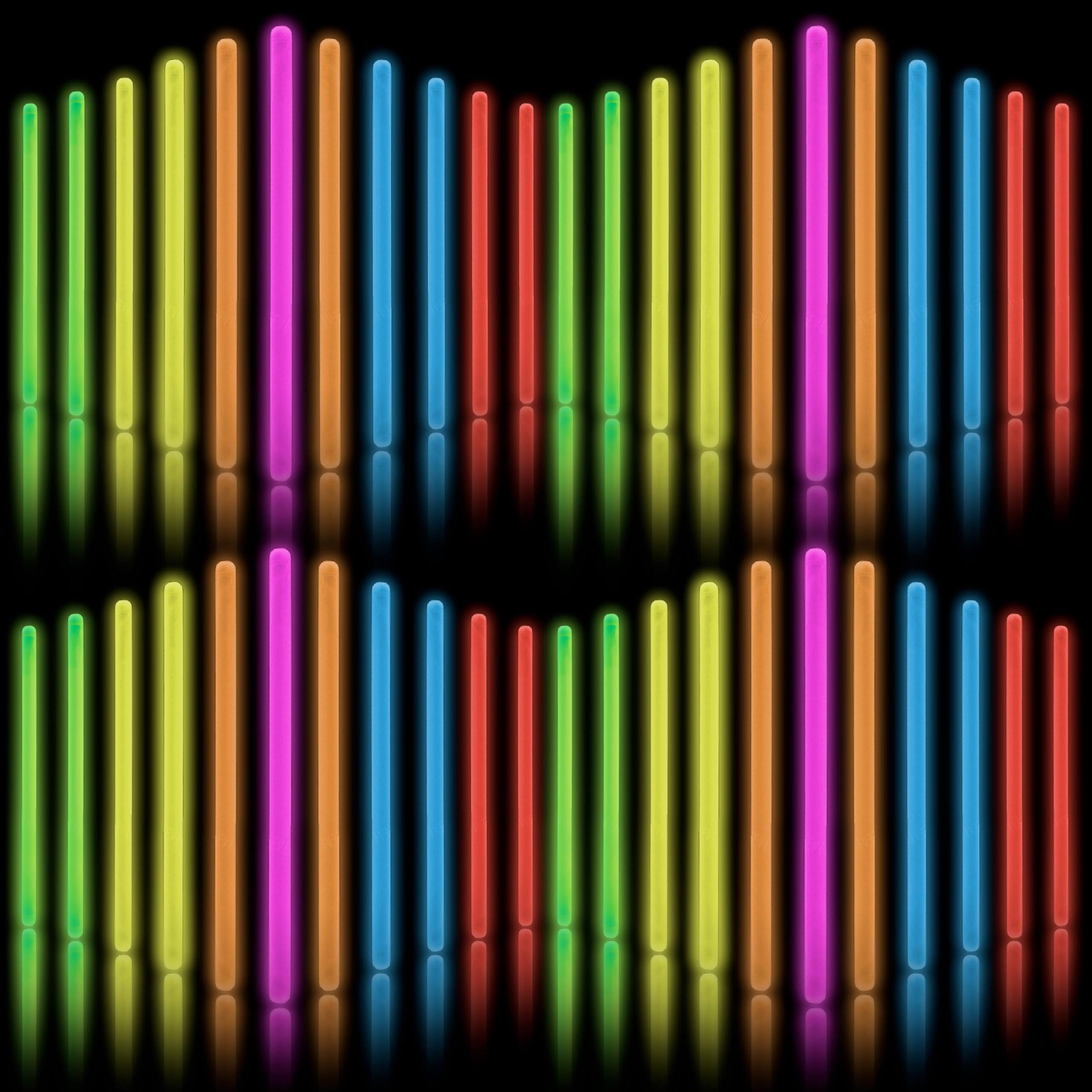 Glow Fever 10" (25.4cm) Barritas Luminosas Multicolor - 100 Uds Barritas Luminosas Bulk - Accesorio Fluorescente para la Noche, Halloween y Boda - Luz de Fiesta