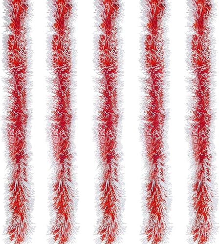 Miniatura 3 de TURNMEON Paquete de 5 guirnaldas de oropel de Navidad en total de 33 pies, guirnalda de oropel para el día de San Valentín, guirnalda metálica de