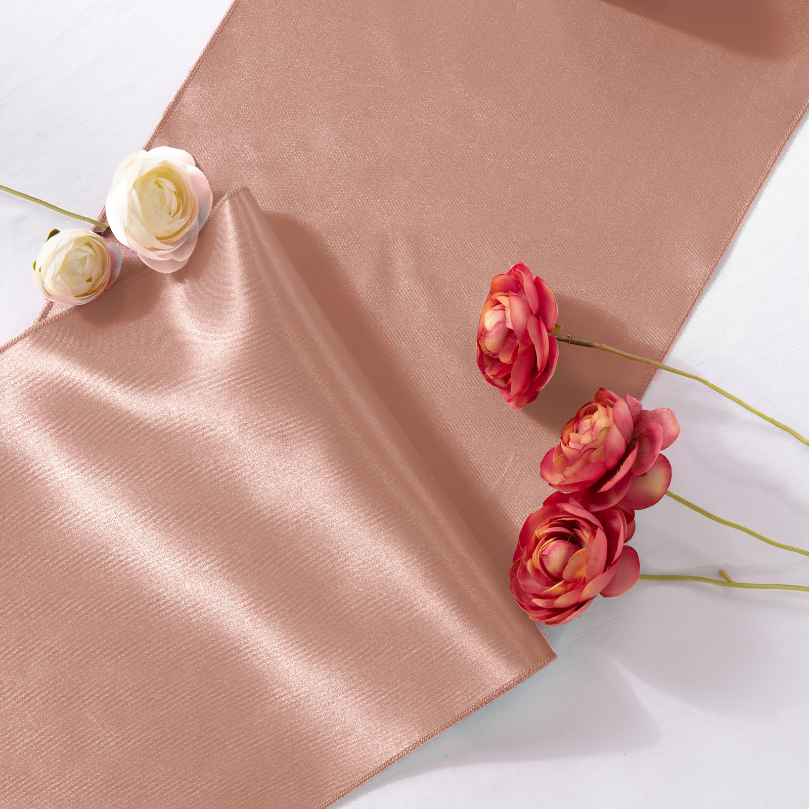 Satin-Tischläufer, 30,5 x 274,3 cm, glatter Seidenstoff, Tischläufer für Hochzeiten, Bankette, Partys, Geburtstage und Abschlussfeiern, 10 Stück