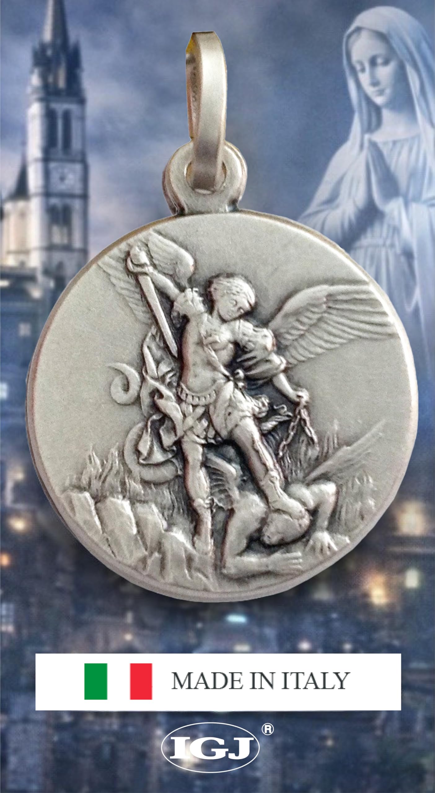 I G J MEDAILLE SAINT-MICHEL ARCHANGE EN ARGENT MASSIF 925