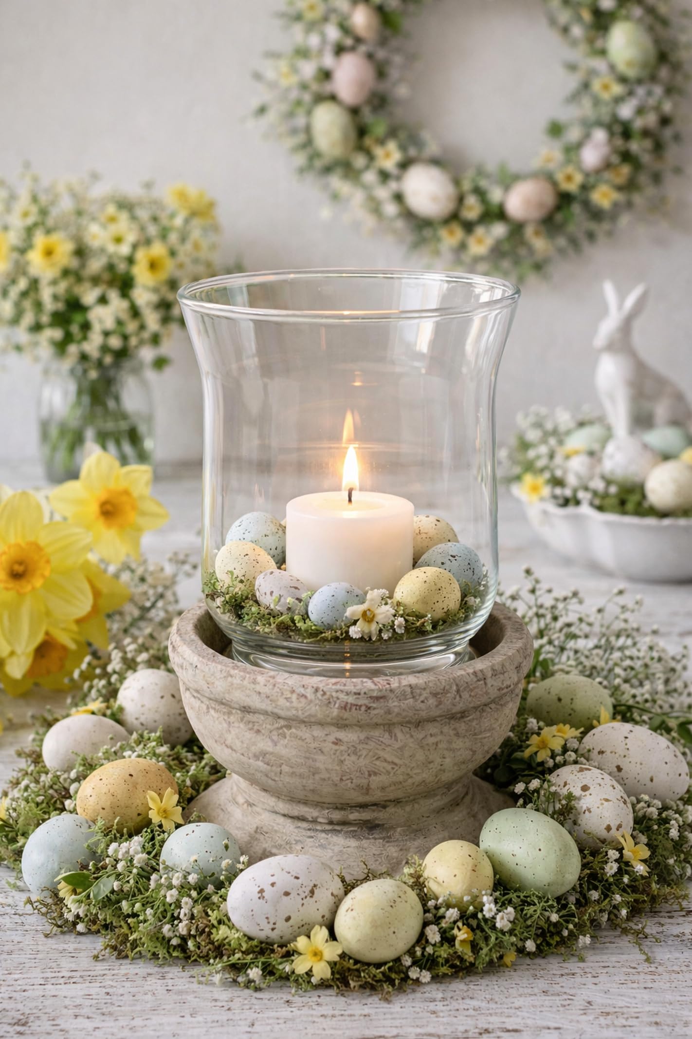 Flair Flower Windlicht mit Glas Antik-Optik Outdoor Kerzenhalter Kerzenständer Terrasse Deko-Vase Tisch-Deko Gartendeko Weihnachten Laterne Deko-Objekt Pokal Vase Accessoire, 22cm