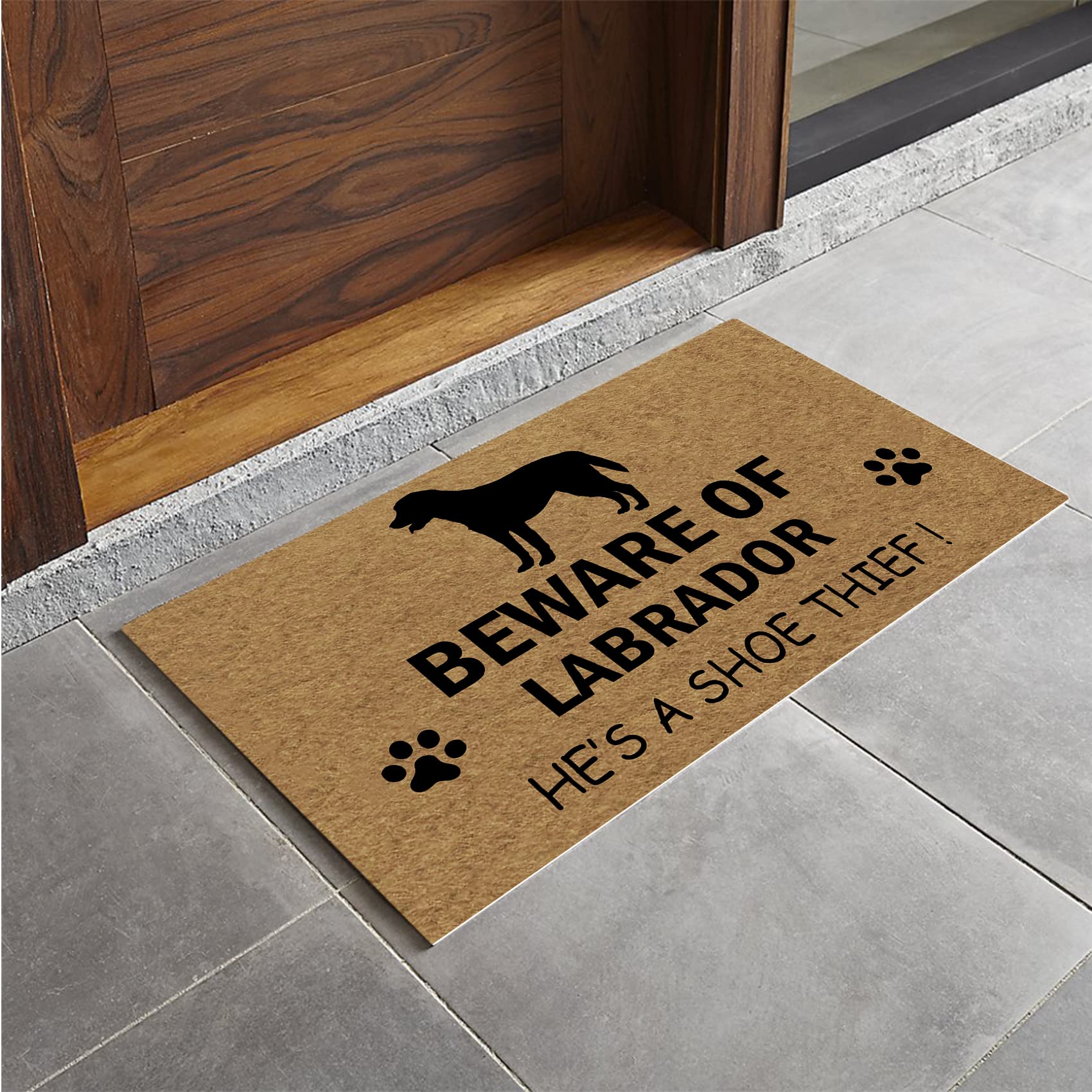 Tapete Personalizado Con Nombre De Perro De Fibra De Coco No Need To Knock I Know You're Here! Tapete De Bienvenida Para Puerta Delantera De Labrador Retriever Con Respaldo Resistente Para