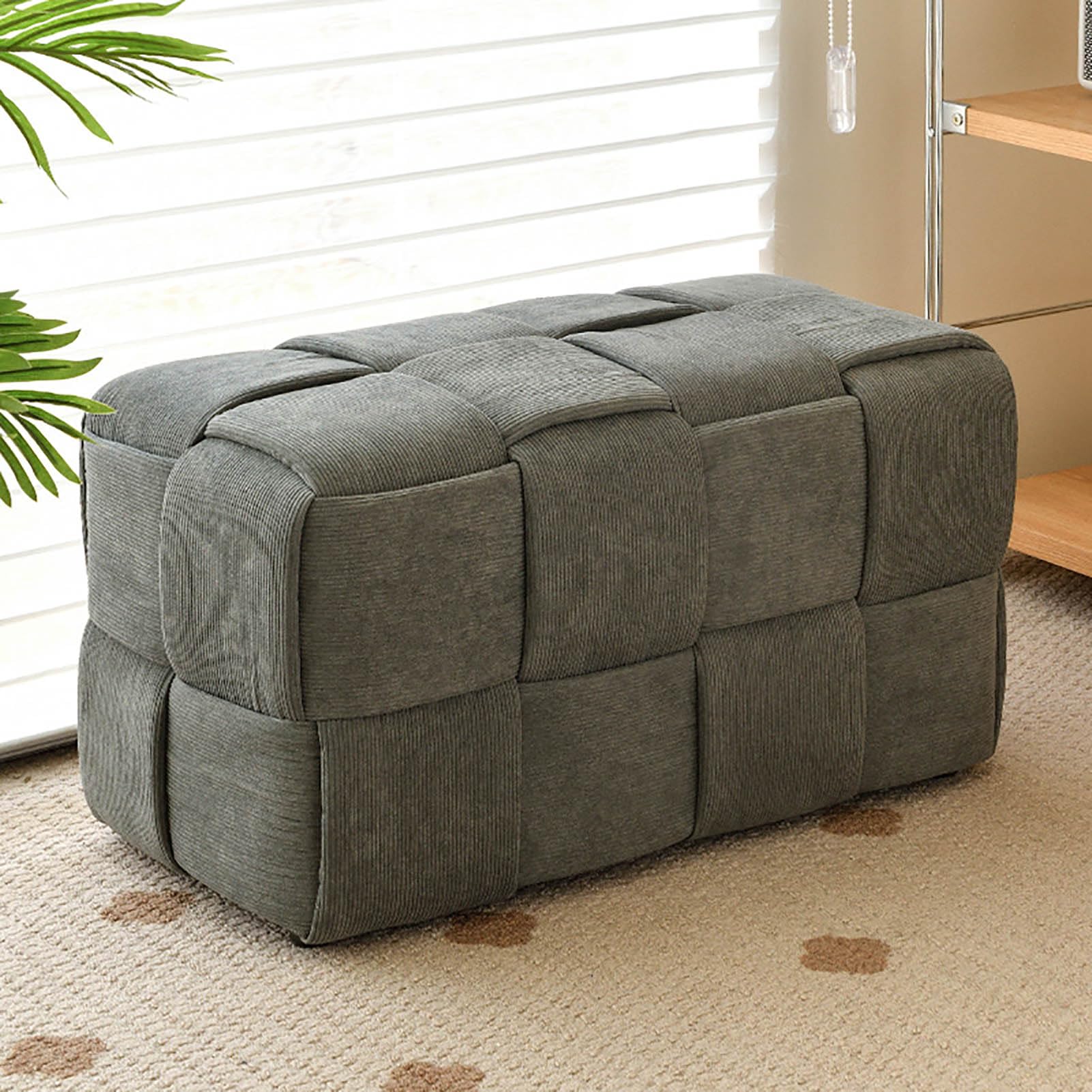 Taburete moderno multifuncional de 38x38x38 cm con asiento suave para la decoración del hogar