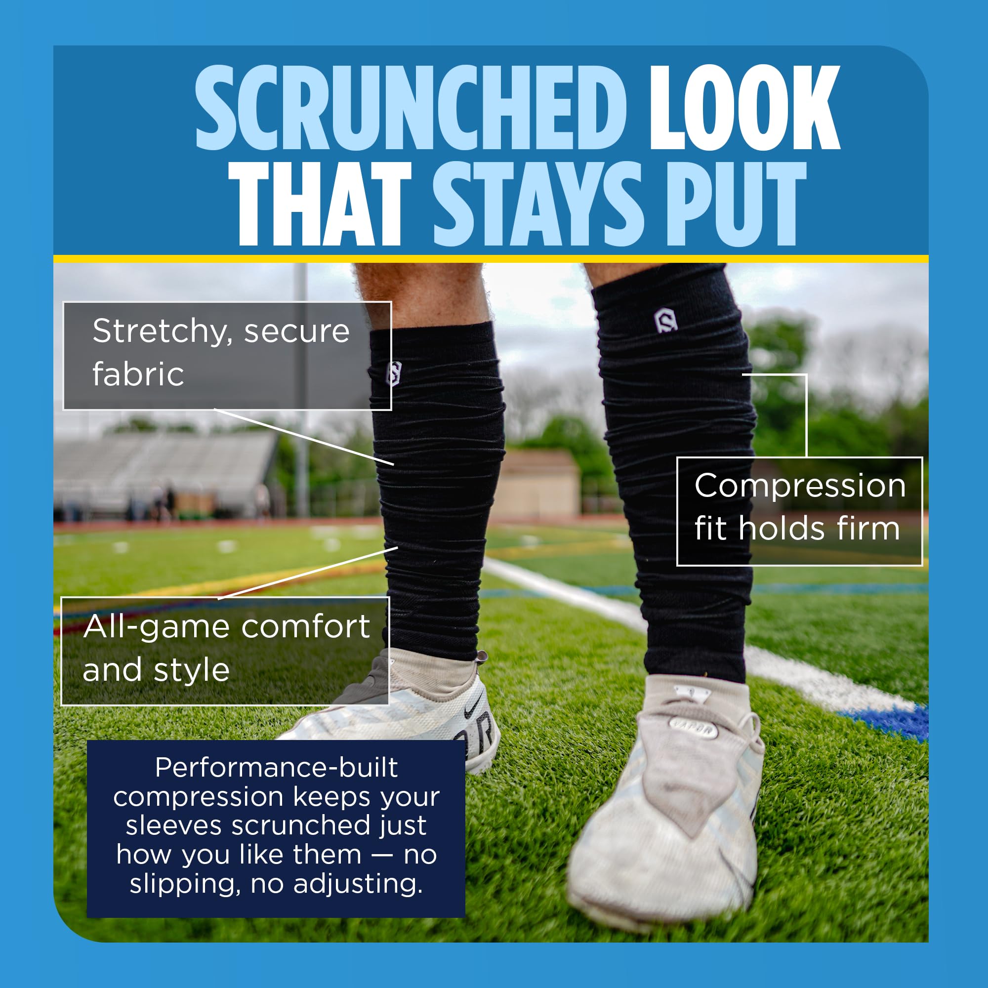Sports Unlimited Gameday Drip Scrunch - Calcetines de fútbol, para hombres y jóvenes, se venden como un par