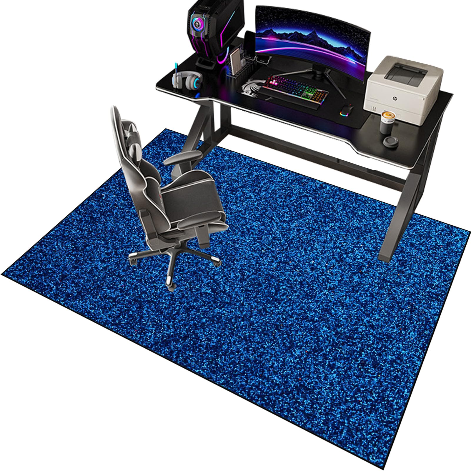 Office Chair Mat for Carpet, Computer Gaming Rolling Chair Mat Under Desk Low-Pile Office Rug Floor Mat, Chair Mat Non-Slip Floor Mat, Floor Protector for Office Chair, Carpet Chair Mats 120 x 140 cm