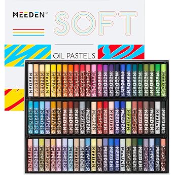 MEEDEN Soft Oil Pastels Set - 72 Vibrant Colours | For artists, beginners and adults - smooth oil pastels for art supplies, p