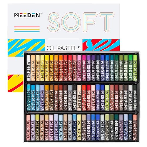 MEEDEN Soft Oil Pastels Set: 72 Vibrant Colors Oil Pastels for Artists Beginners Adults - Smooth Oil Pastel Crayons for Art Supplies, Painting, Drawing, Blending, Layering, Shading