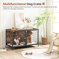 Vista 2 de Mueble de jaula para perros para 2 perros, perrera de 43.3" con divisor removible, mueble para perros pesado y resistente estilo doble jaula