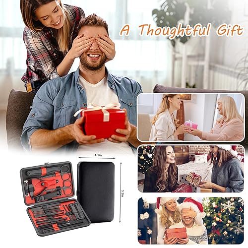 Miniatura 6 de Juego de cortaúñas de acero inoxidable de alta precisión, kit de pedicura, lima de uñas, tijeras de uñas afiladas y cortaúñas, kit de manicura y