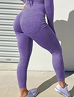 Vista 23 de HIGORUN - Leggings sin costuras para mujer, moldeadores, con diseño gráfico de sonrisas, de cintura alta, para el gimnasio, yoga o hacer ejercicio