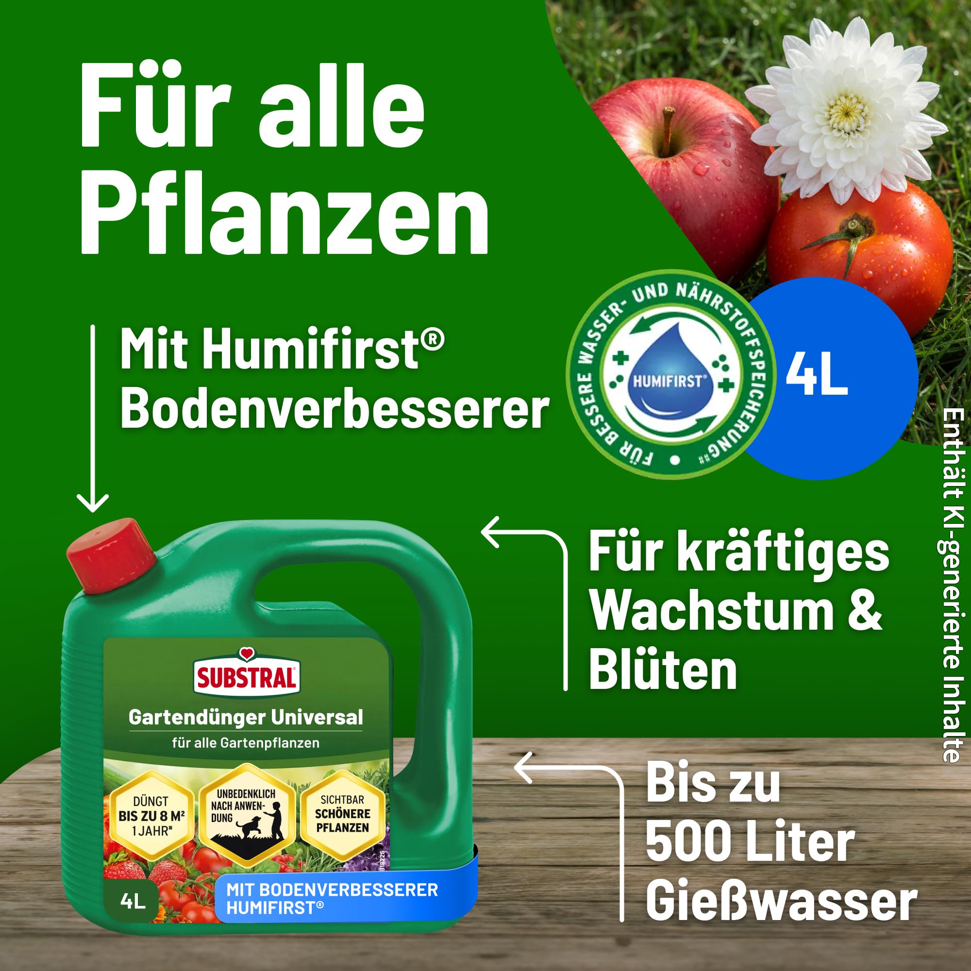 Substral Fertilizante líquido universal 4 L para plantas de jardín, verduras y césped