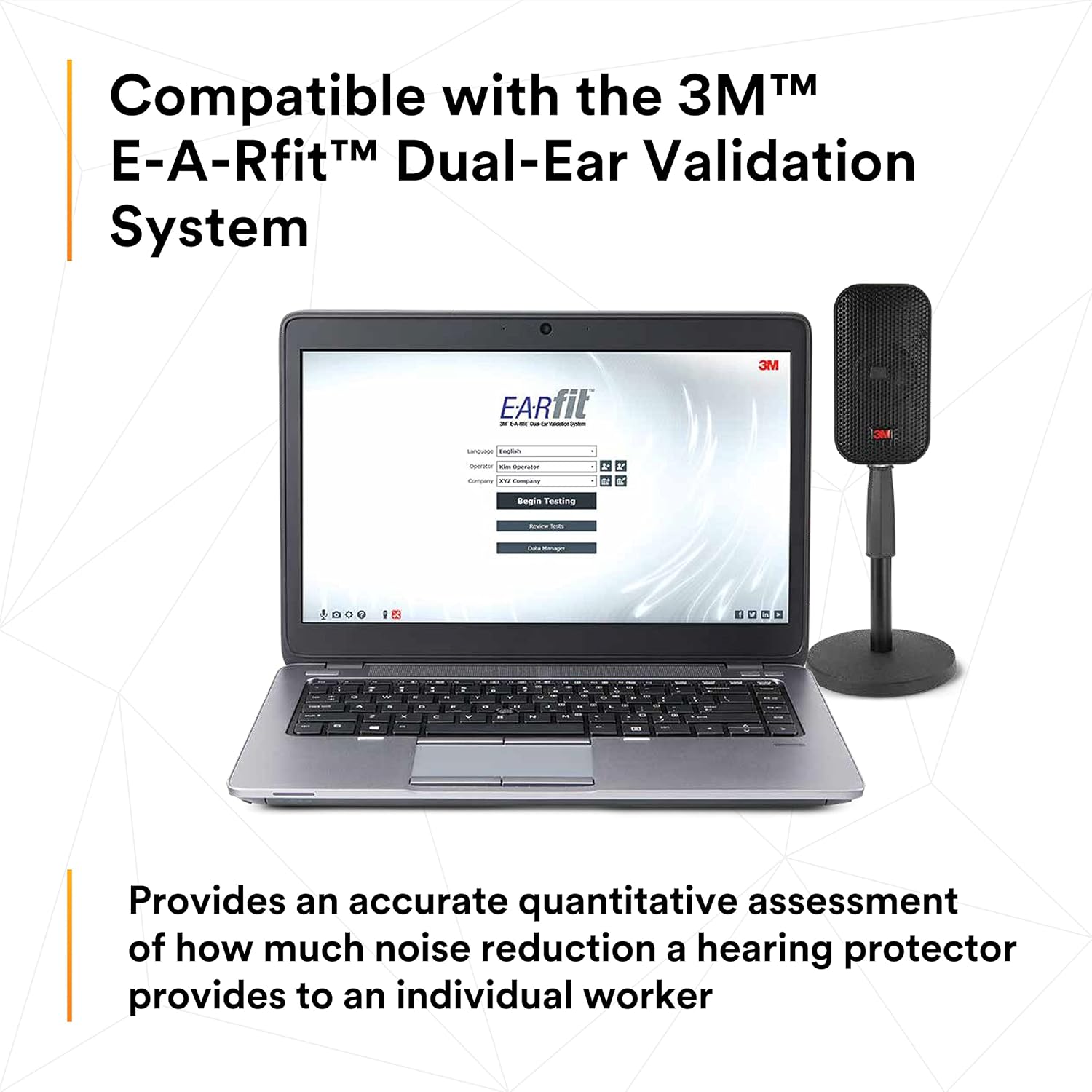 Laptop displaying 3M E-A-Rfit Validation System