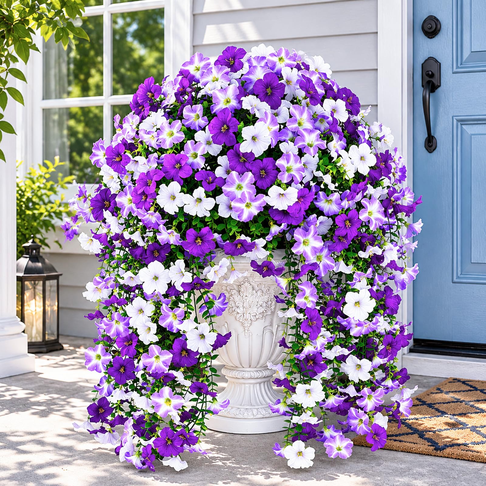 4PCS Artificial Hanging Flowers Outdoor UV Resistant Fake Hanging Plants
