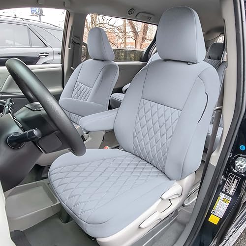 Miniatura 9 de FH Group Fundas de asiento de neopreno de ajuste personalizado para Toyota Sienna 2011-2020 con fundas de asiento automotriz resistentes al agua
