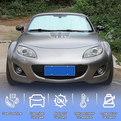 Miniatura 3 de Parasol para parabrisas delantero para Mazda MX-5 Miata 2009-2015, parasol de ventana delantera, visera solar reflectante plegable, cubierta
