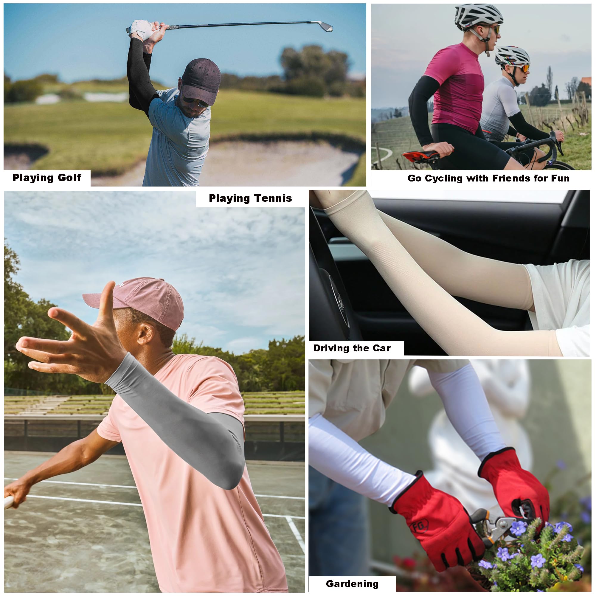 12 pares de mangas de protección solar UV para hombres y mujeres, manga deportiva refrescante para tatuajes, UPF50+