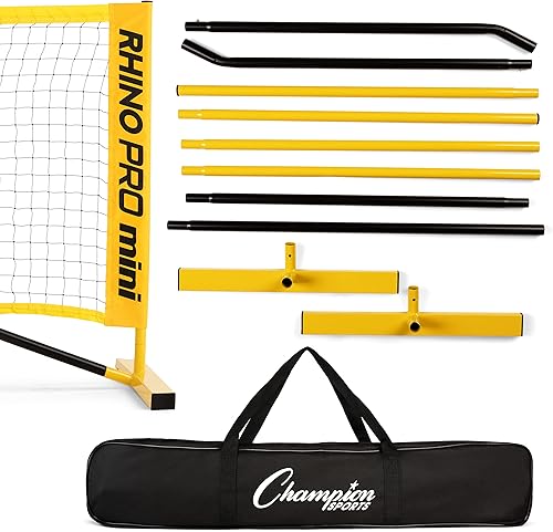 Miniatura 10 de Champion Sports Red deportiva ajustable: red deportiva portátil para voleibol, tenis, pickleball y bádminton, múltiples anchos Amarillo