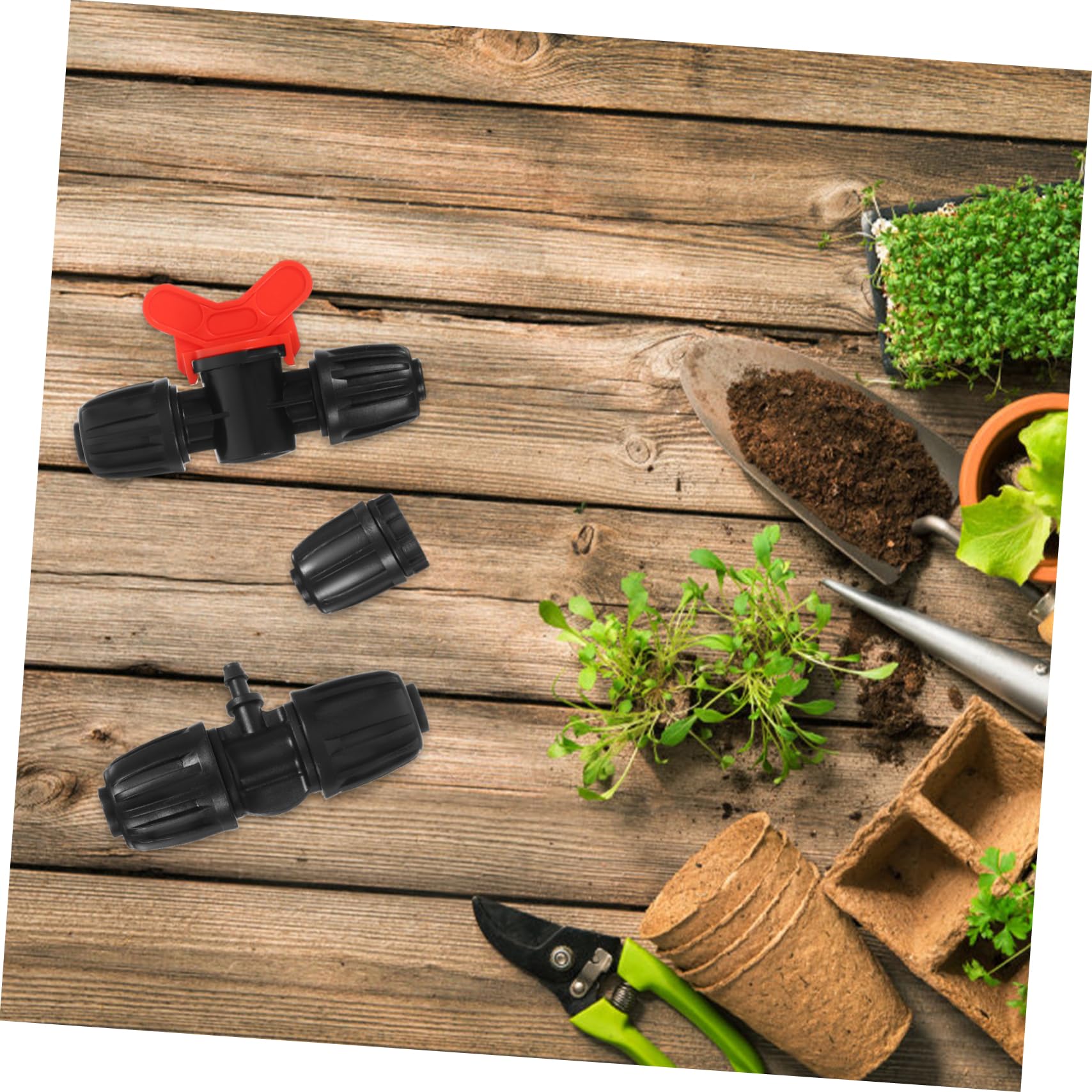 Raccordi rapidi, kit sistema di irrigazione da giardino da 20 pezzi Accessori dado di bloccaggio Connettore del rubinetto della parte di irrigazione a goccia del tubo