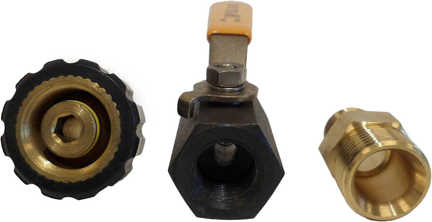 Ultimate Washer UW16-PW7B62 Power Washer Ball Valve Kit with Male and Female M22 Metric Threads, 2400PSI for High Pressure Hoses
