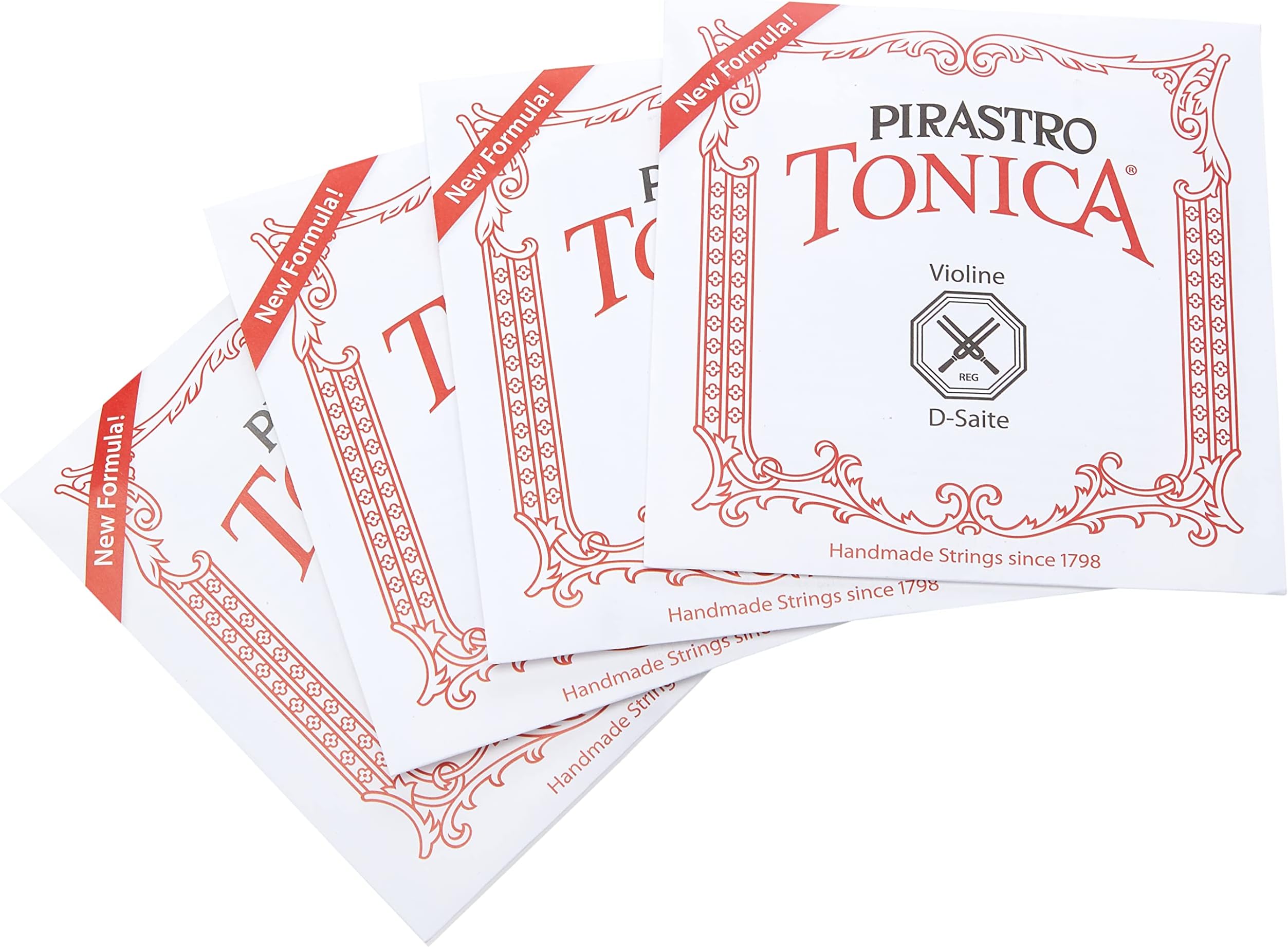 Pirastro Tonica 4/4 Violin String Set - Medium Gauge with Ball End E