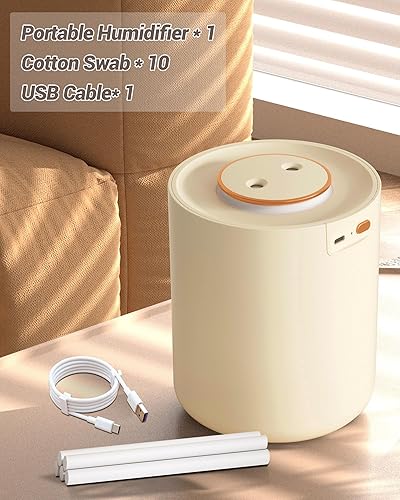 Miniatura 4 de Humidificador pequeño portátil, humidificadores pequeños de 50.7 fl oz para dormitorio de bebé, humidificadores portátiles de escritorio personal