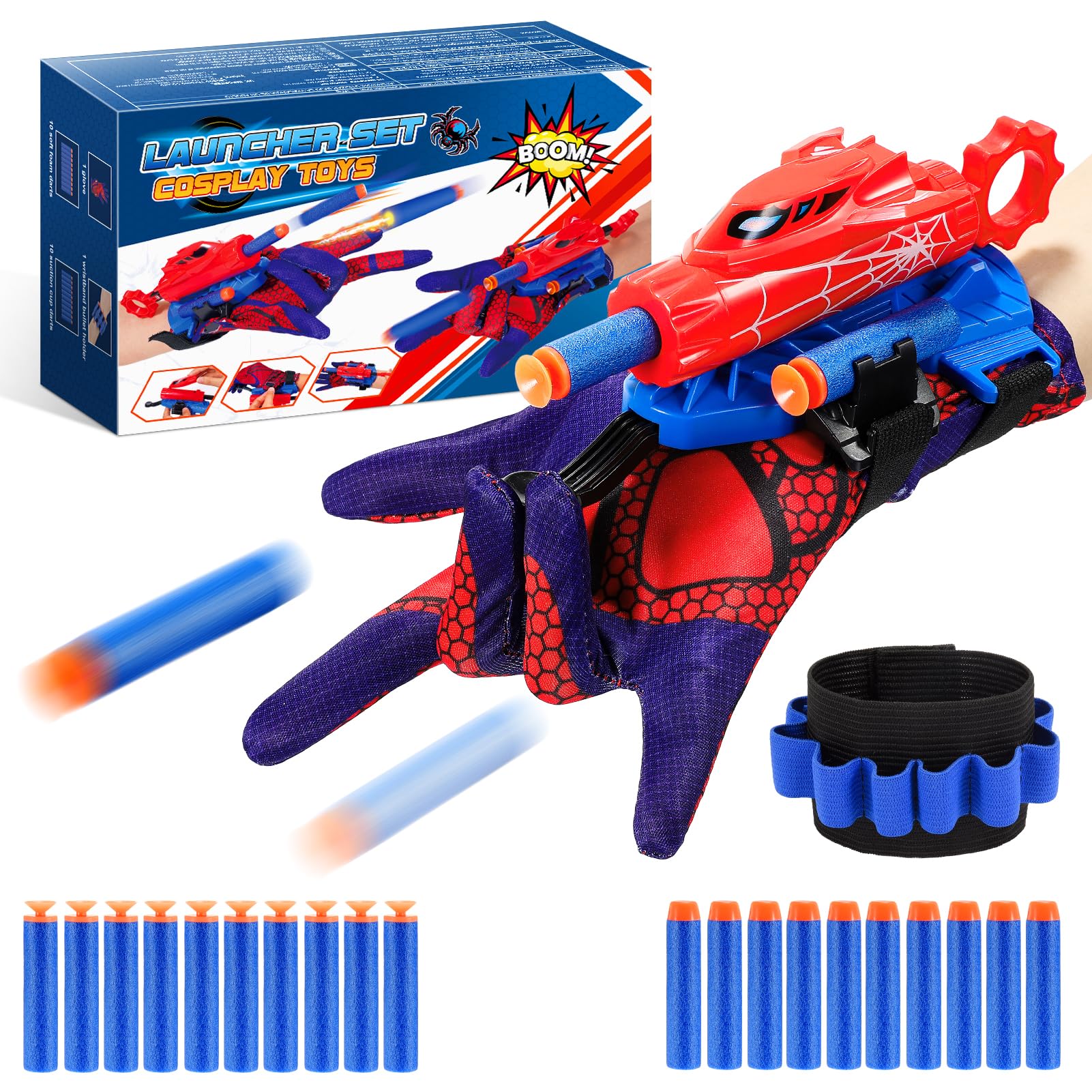 RisingFF Lance-toiles d'araignée, lance-corde à feu véritable, jouet de poignet, jeu de rôle, noir - Jeux - Jouets