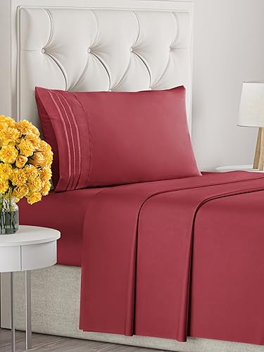 Vista 463 de Juego de sábanas de 4 piezas tamaño king, extrasuaves, transpirables y refrescantes con esquinas profundas, sábanas de fácil ajuste y sin arrugas