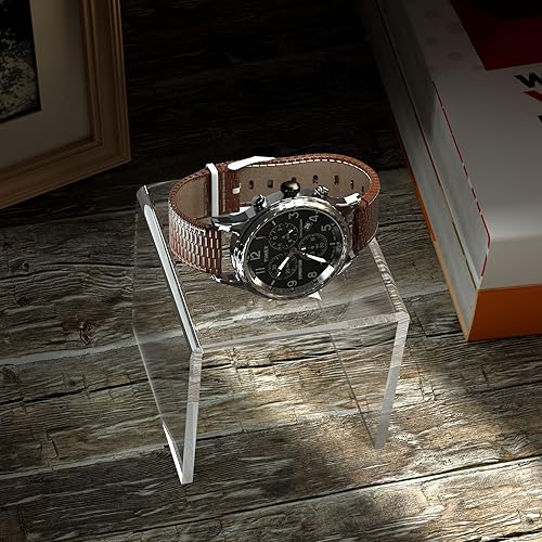 Miniatura 71 de Juego de 3 elevadores cuadrados de acrílico para mesa de postres, estante de exhibición de acrílico transparente para Funko Pop, cupcakes, juguetes