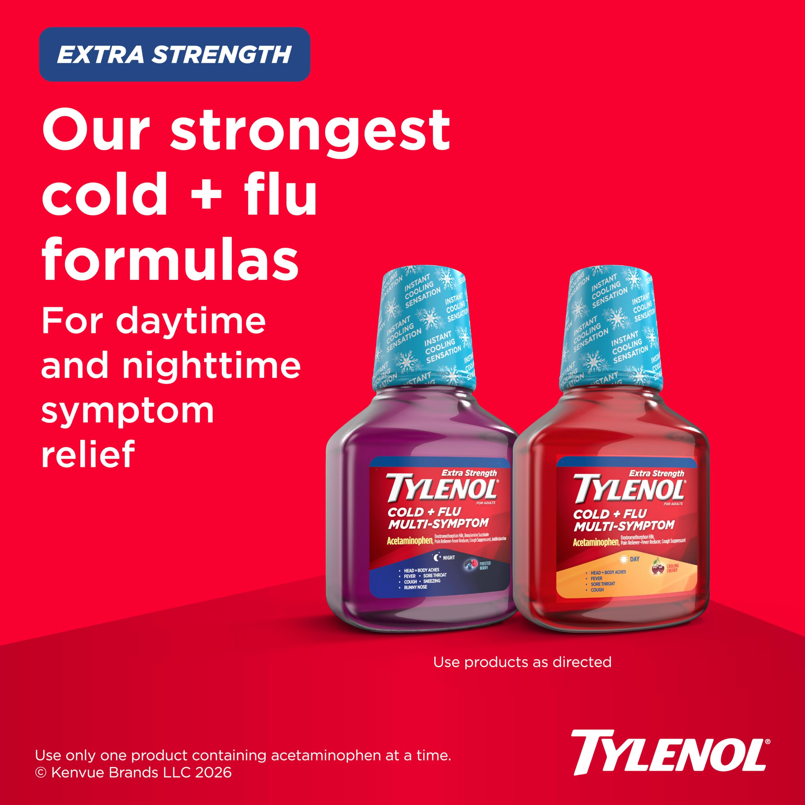 Tylenol Extra Strength Cold + Flu Multi-Symptom Relief Liquid, 2 x 8 fl oz — Amazon image 2