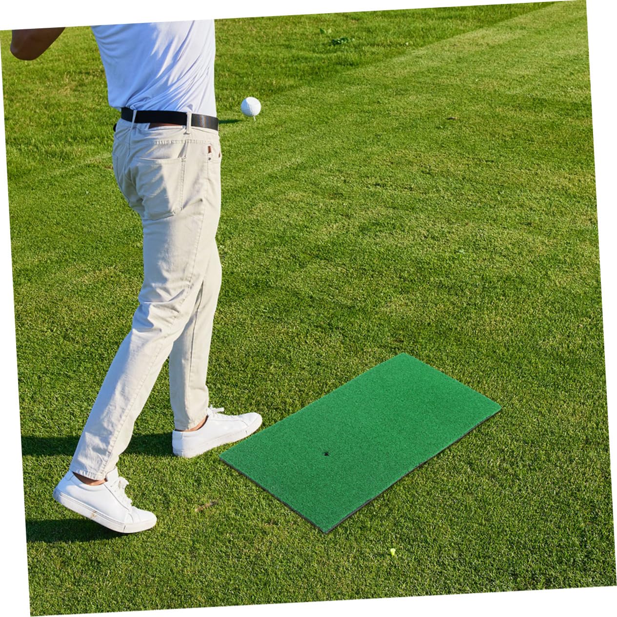 ARTSEWPLY 2pcs Golf Practice Mat Indoor Golf Training Aid Material for Swing Practice Friendly Hitting Pad