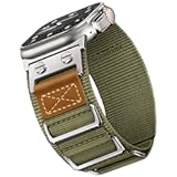 Rugged Bands Compatible for Apple Watch Ultra Band 49mm 46mm 45mm 44mm 42mm&comma; 3 Ring Military Nylon Sport Durable Metal Strap for iWatch Series 11 10 9 8 7 6 5 4 3&comma; SE 3 2 1&comma; Ultra 3 2 1