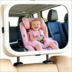 Espelho Retrovisor Para Banco Traseiro, Espelho Retrovisor, Espelho Carro, Espelho Carro Banco Traseiro Estável e Inquebrável, 19 * 29cm