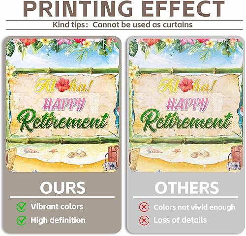 Miniatura 4 de Telón de fondo Aloha Happy Retirement de 96 x 60 pulgadas, para verano, hawaiano, tropical, playa, despedida, fondo de fotografía, Luau, decoración