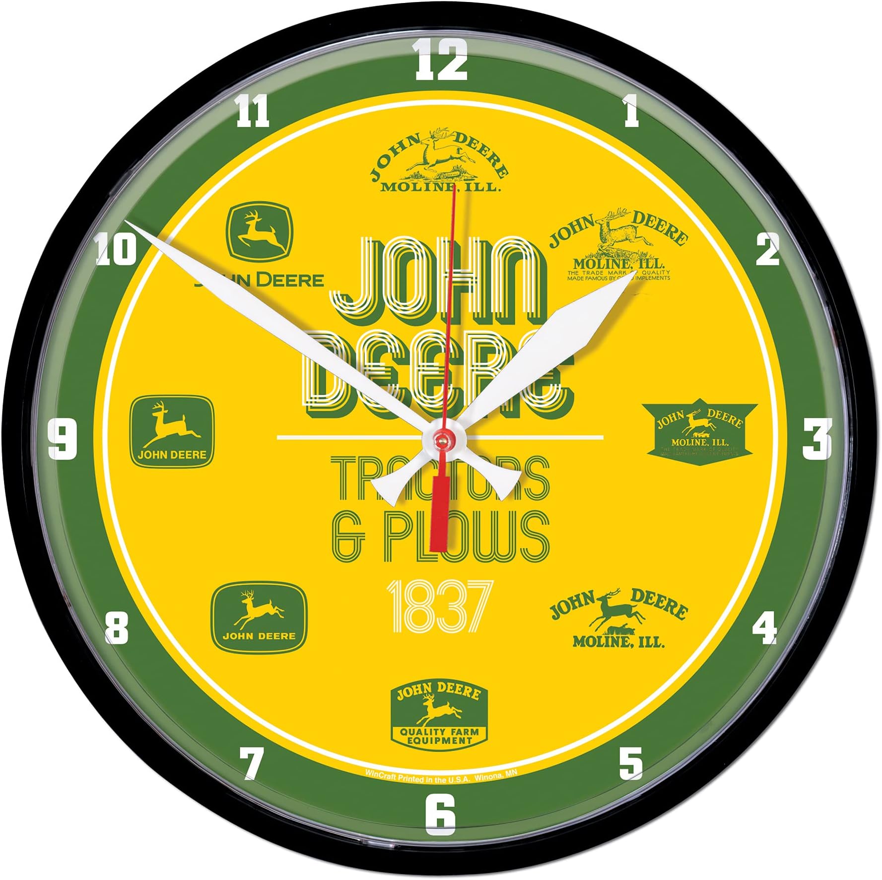 John Deere Clock Round Logo Vintage