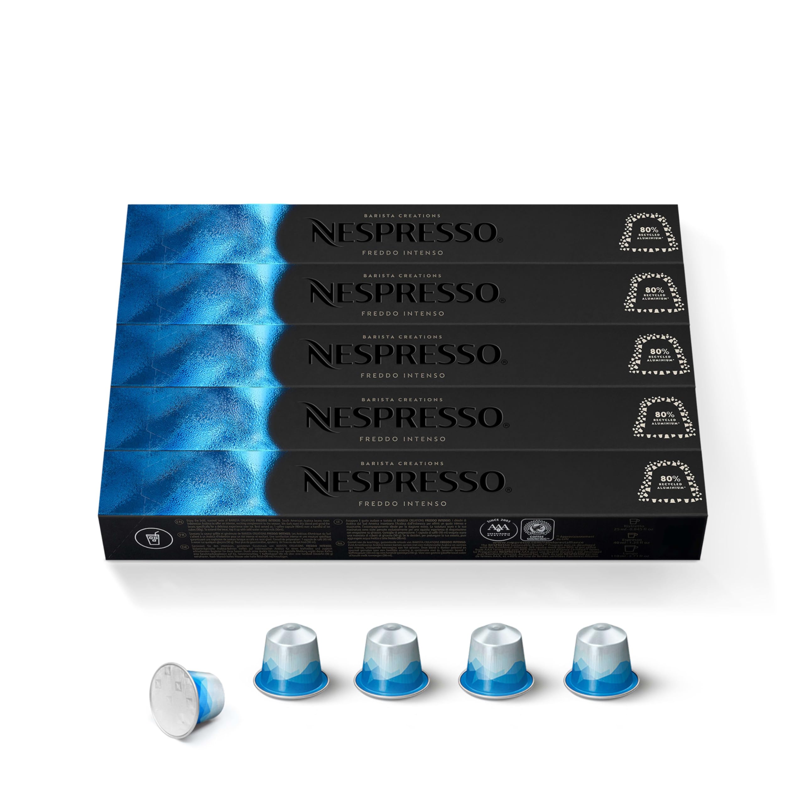 Capsules Original, Freddo Intenso, 50-Count Espresso Coffee Pods, Brews 1.35oz.