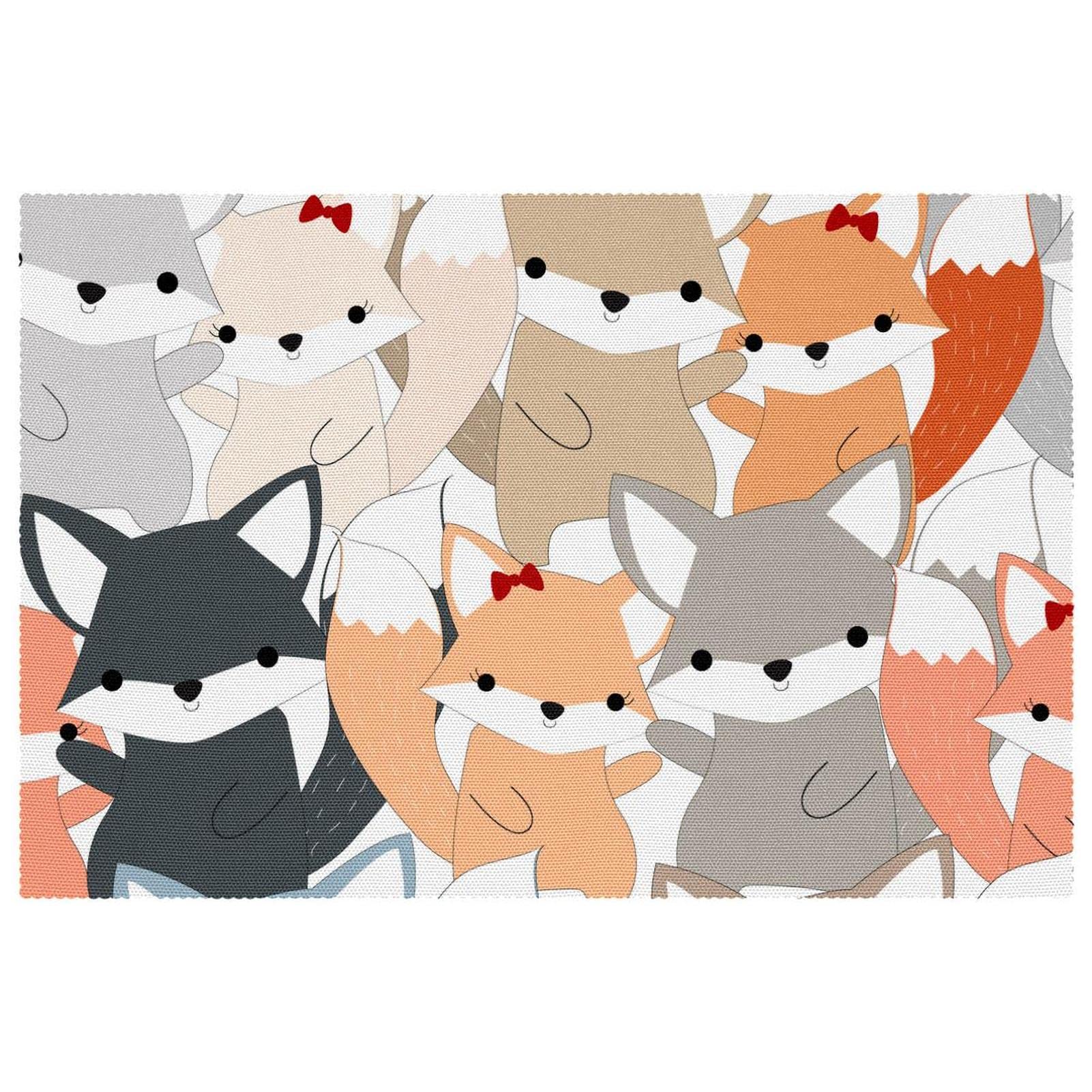Sets de table Cute Foxes de 30,5 x 45,7 cm résistants chaleur et lavables