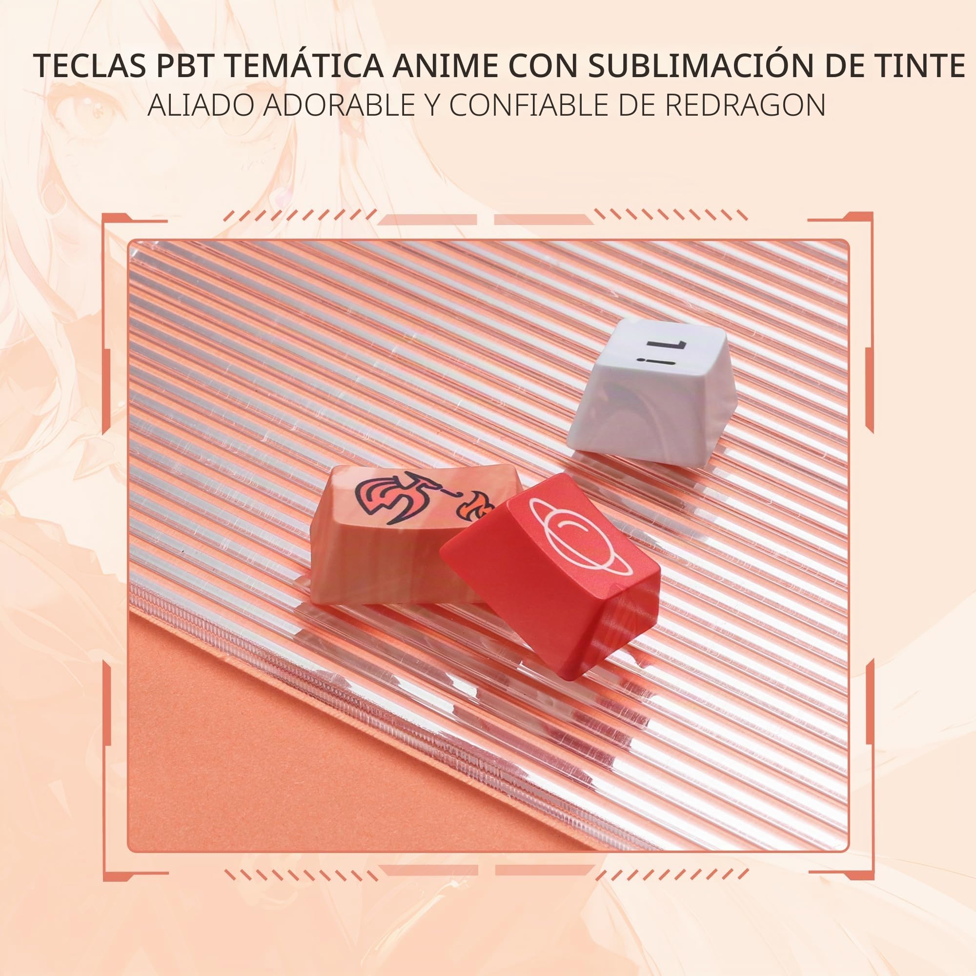 Redragon K673 Pro SE Teclado Gasket RGB 75% 81 Teclas 3 Modos Anime | US Layout Teclado Mecánico Hot Swap 5 Capas Amortiguación Ruido Diseño Anime Iluminación RGB