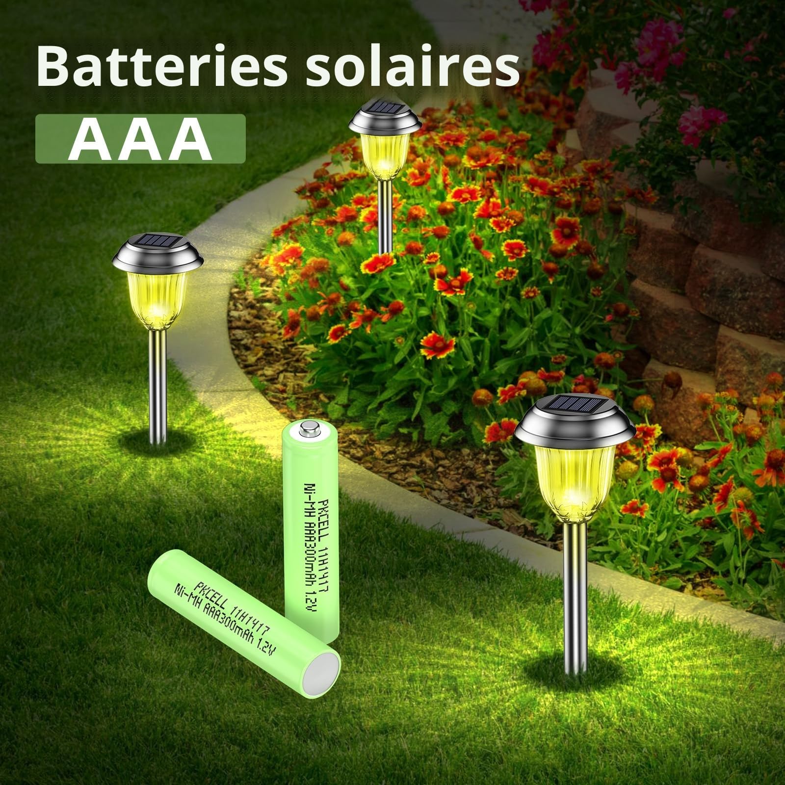 PKCELL Batterie rechargeable AAA 300 mAh NI-MH 1,2 V lot de 4