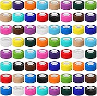 Vista 17 de Treela Paquete de 64 vendajes cohesivos autoadhesivos de 2 pulgadas x 5 yardas, cinta atlética elástica transpirable, rollos de vendaje