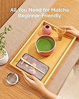 Vista 7 de Maestri House Pink Matcha Whisk Set, 7-Pc Complete Matcha Kit with Spouted Ceramic Bowl, Bamboo Whisk and Holder, Scoop, Spoon Rest & Sifter, Tea