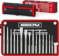 Vista 1 de 16-Piece Precision Punch & Chisel Set - Taper Punch, Pin Punch, Center Punch, Cold Chisels & Gauge for Versatile Applications