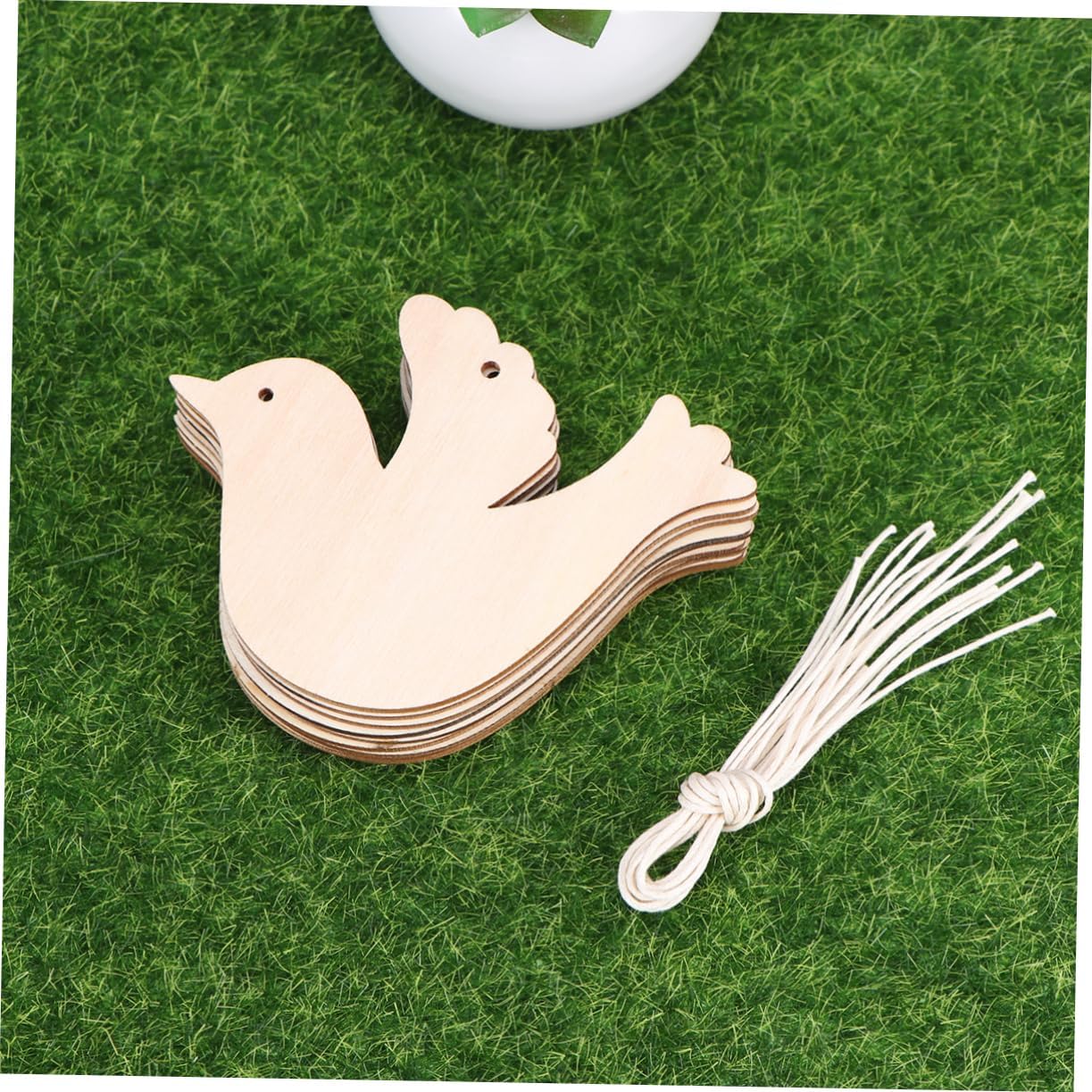 10pcs Xmas Wooden Christmas Bird Hanging Pendants DIY Rustic Decor