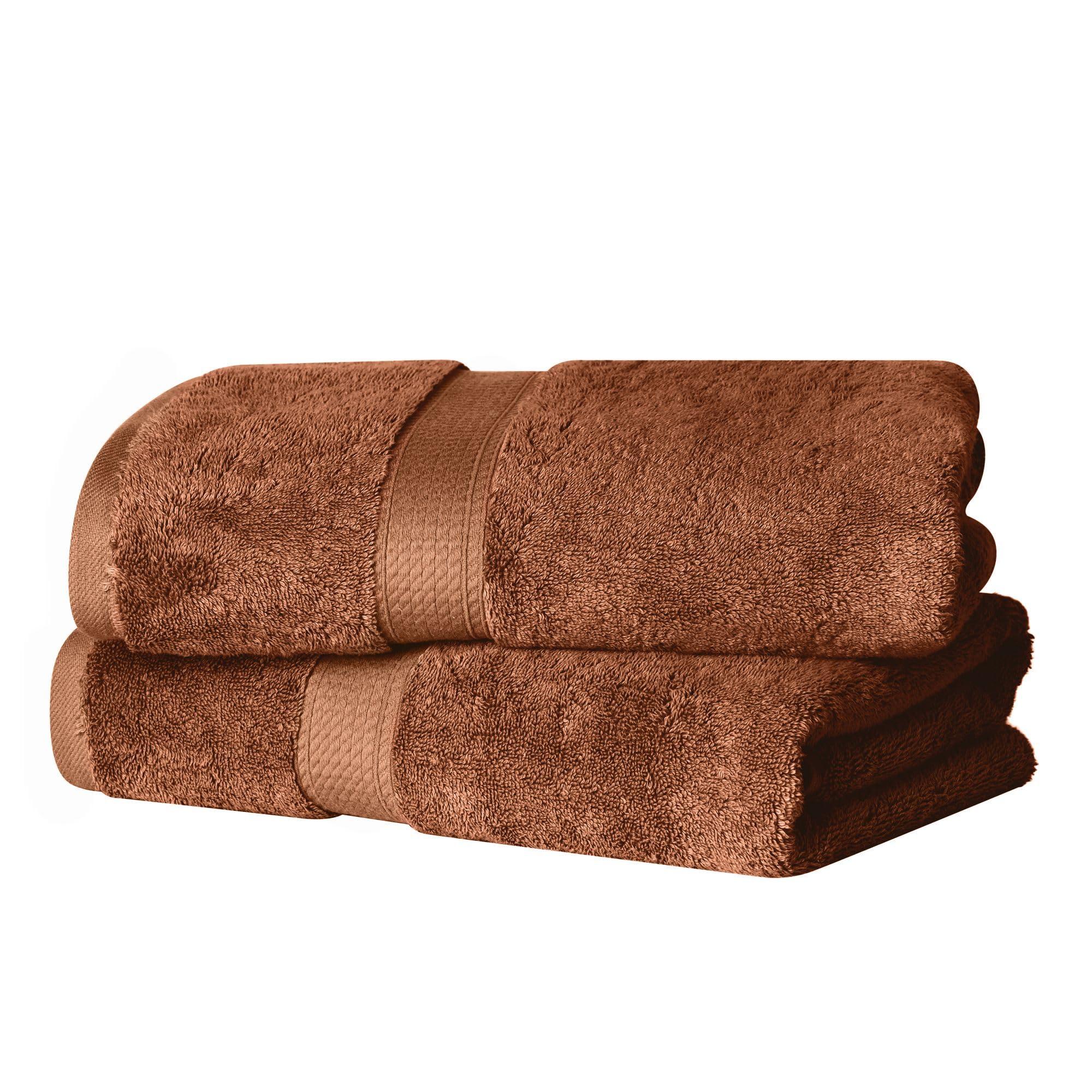 Superior 900 g/m² Luxus Badetücher aus 100% hochwertiger langstapeliger gekämmter Baumwolle Set von 2 Badetüchern in Hotel- und Spa-Qualität Modern Bath Towel Rust