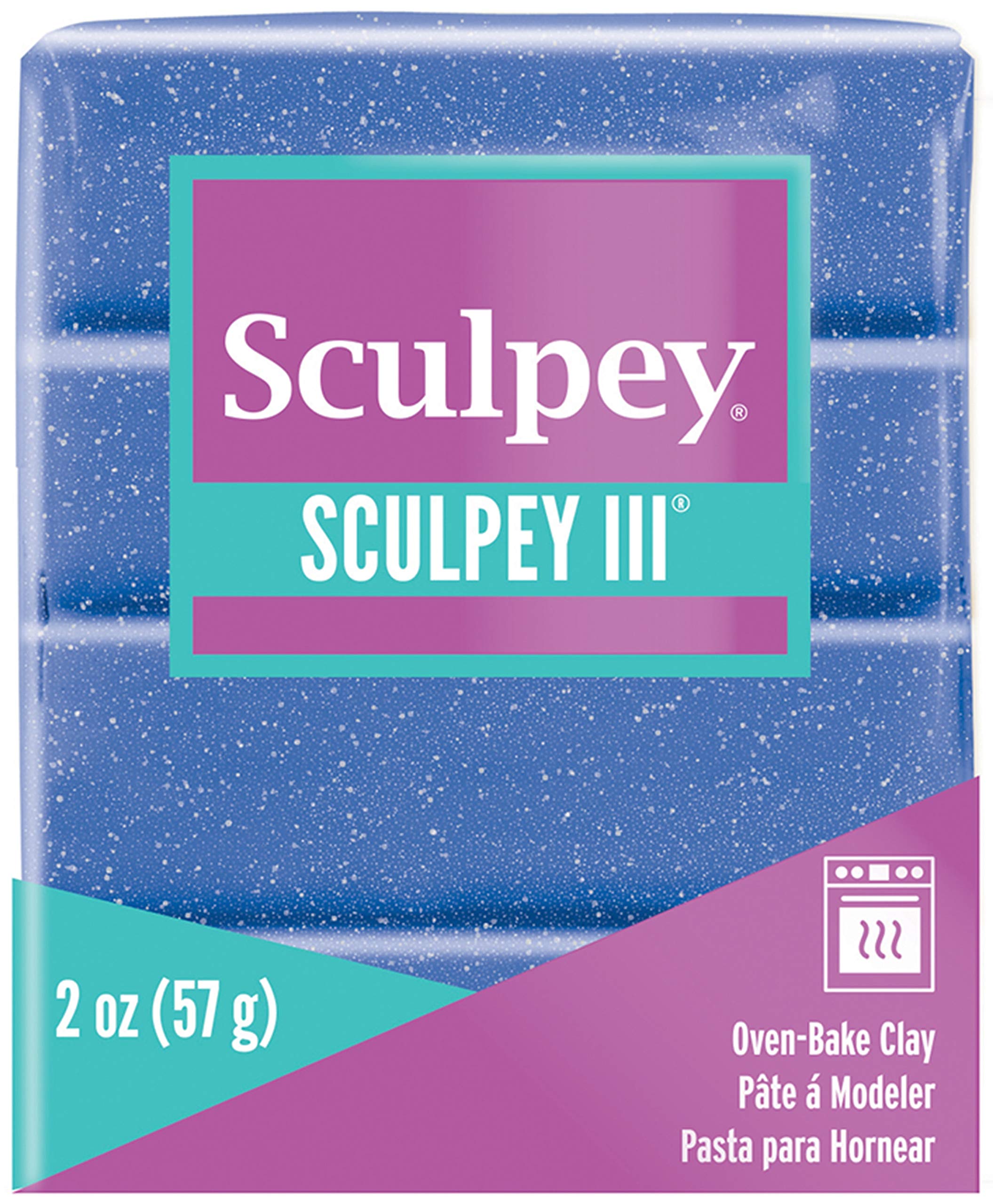 Sculpey Polymer III Blue Glitter 2oz
