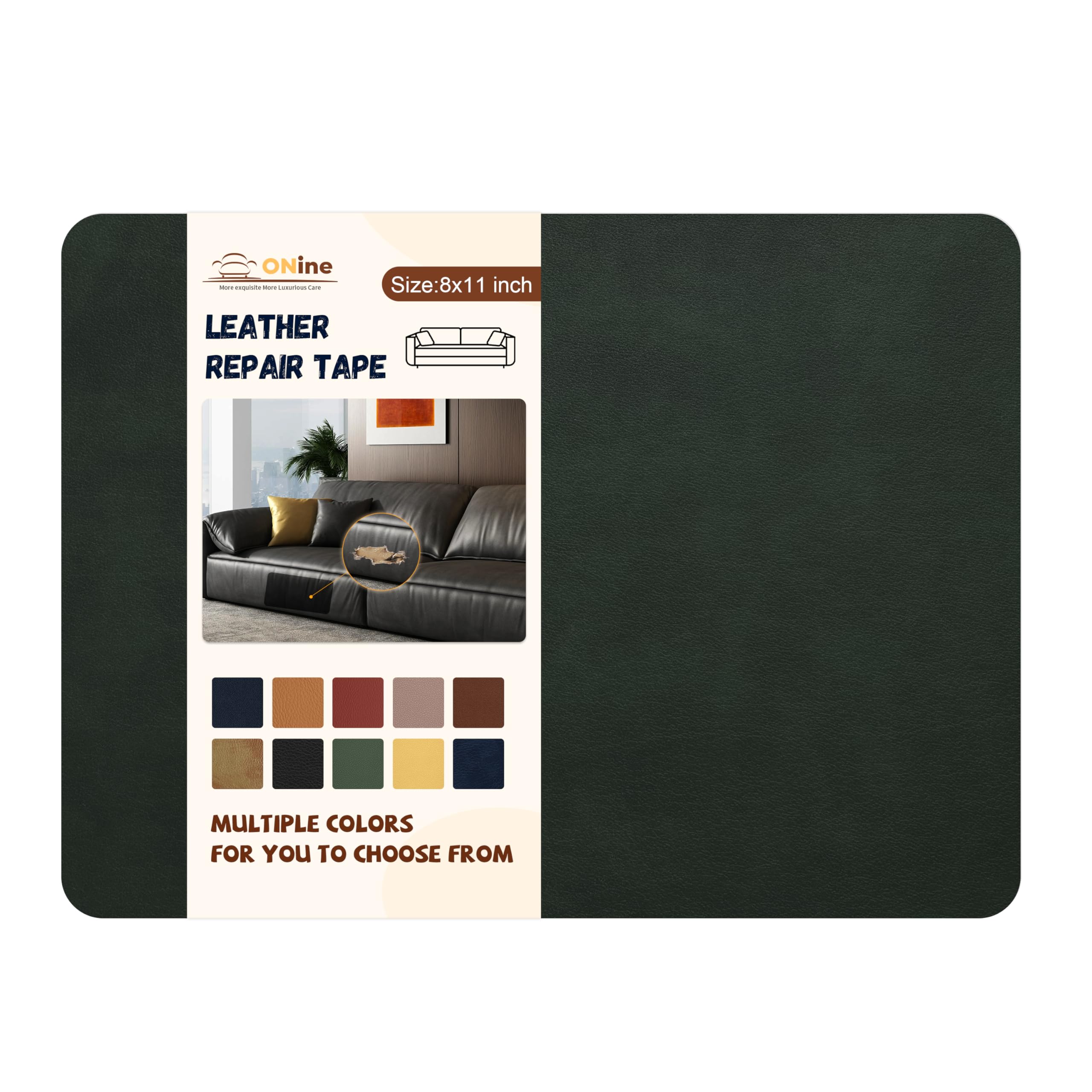 Leather Repair Patch，Self-Adhesive Couch Patch，Multicolor Available Anti Scratch Leather 8X11 Inch Peel and Stick for Sofas, car Seats Hand Bags Jackets (Green)-image-7