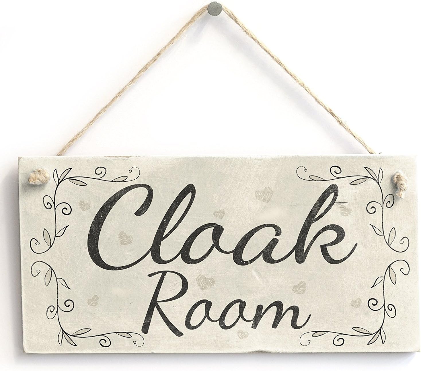 Meijiafei Cloak Room - Vintage Style PVC Door Or Wall WC Sign/Plaque 10"x5"